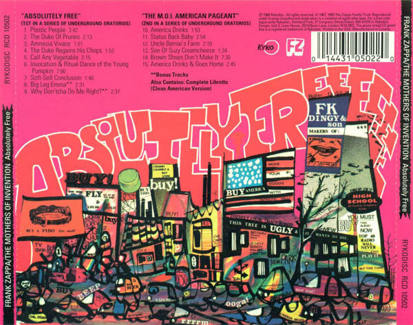 USED CD - Frank Zappa / The Mothers Of Invention – Absolutely Free