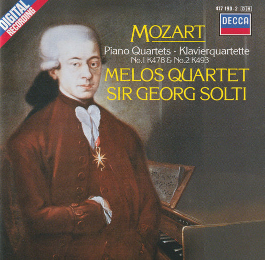 USED CD - Mozart, Melos Quartet, Sir Georg Solti – Piano Quartets = Klavierquartette No.1 K478 & No.2 K493