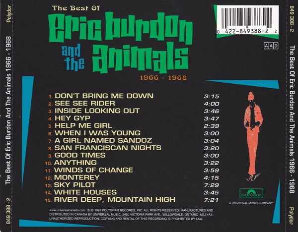 USED CD - Eric Burdon And The Animals – The Best Of Eric Burdon And The Animals 1966-1968