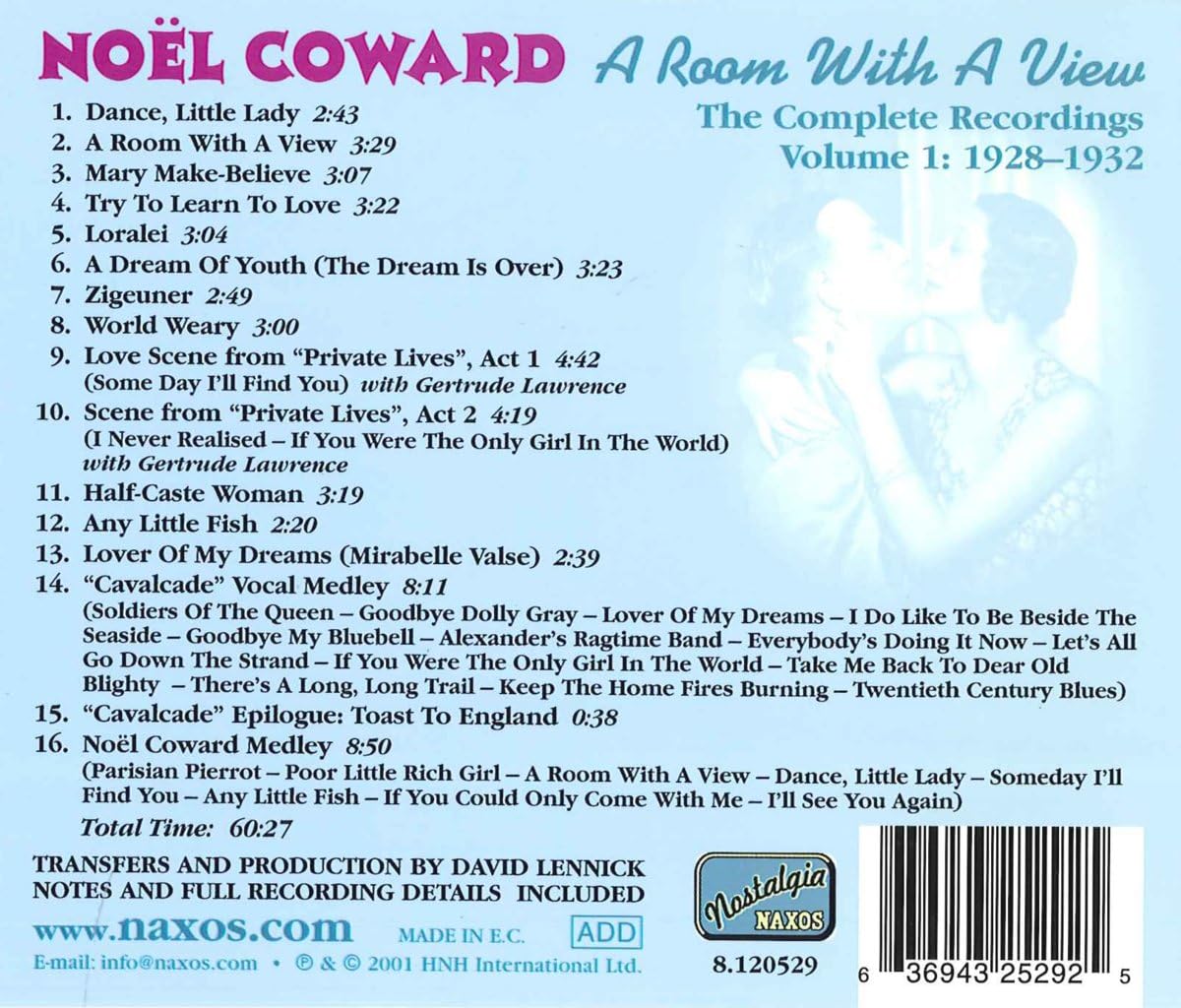 USED CD - Noël Coward – A Room With A View The Complete Recordings Volume 1: 1928-1932