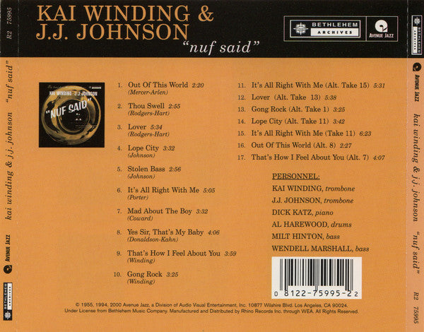 USED CD - Kai Winding & J.J. Johnson – Nuf Said