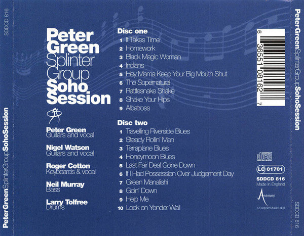 USED 2CD - Peter Green Splinter Group – Soho Session