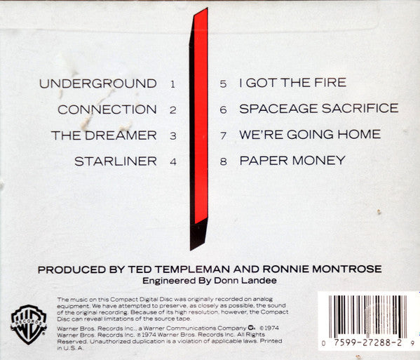 USED CD - Montrose – Paper Money