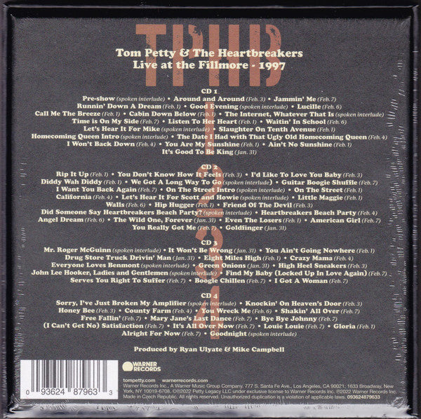 USED 4CD - Tom Petty And The Heartbreakers – Live At The Fillmore - 1997