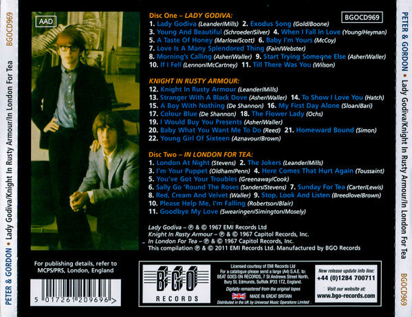 USED 2CD - Peter & Gordon – Lady Godiva / Knight In Rusty Armour / In London For Tea