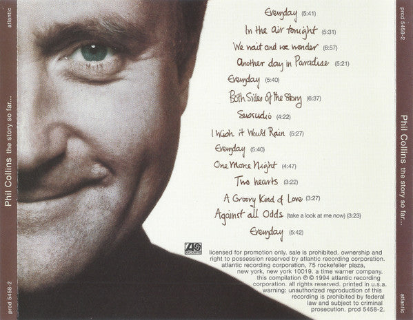 洋楽 PHIL COLLINS / THE STORY SO FAR... USED CD - Phil Collins – The Story So Far – Encore Records Ltd