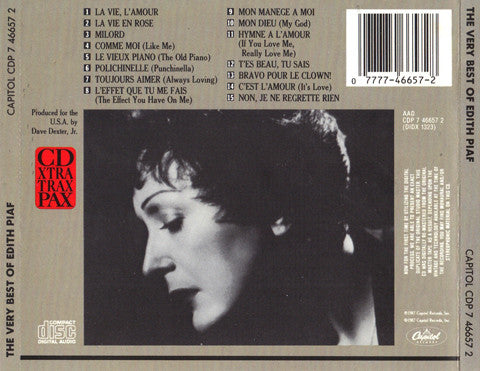 USED CD - Edith Piaf – The Very Best Of Edith Piaf (Immortal "Little Sparrow" Of France)