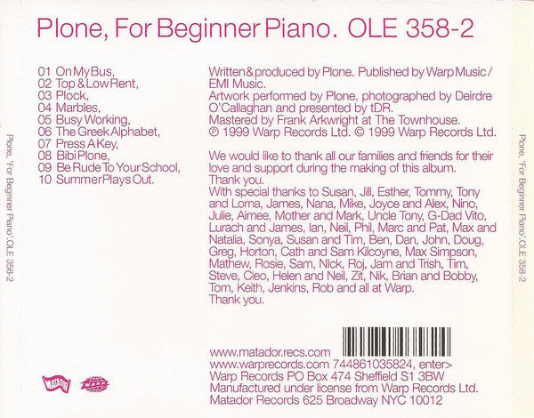 USED CD - Plone – For Beginner Piano