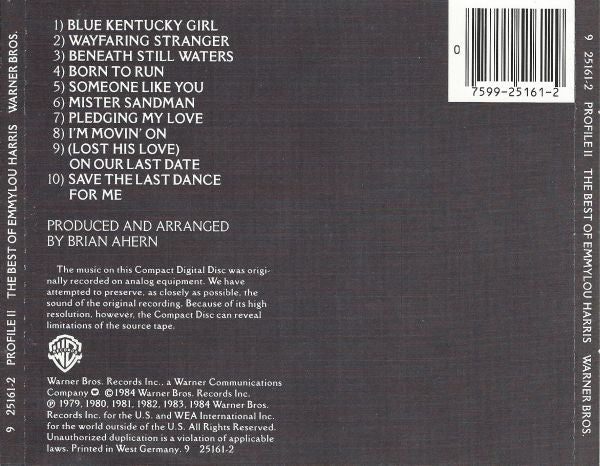 USED CD - Emmylou Harris – Profile II (The Best Of Emmylou Harris) (WG Target)
