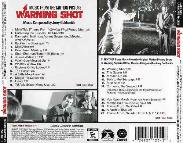 USED CD - Jerry Goldsmith / Si Zentner – Warning Shot (Music From The Motion Picture) / Si Zentner Plays Music From The Original Motion Picture Score Of Warning Shot And Other Themes By Jerry Goldsmith