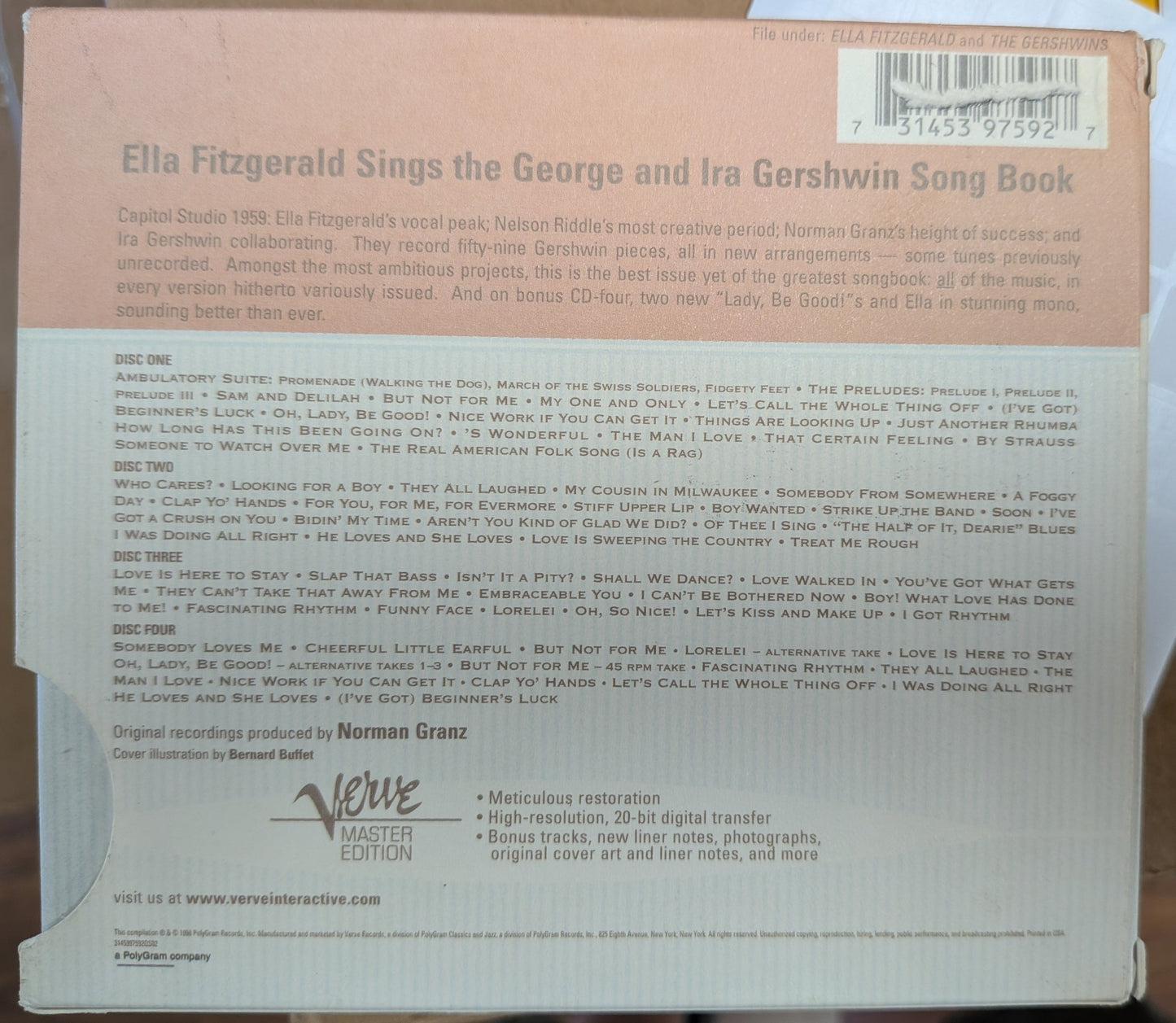 USED 4CD - Ella Fitzgerald – Ella Fitzgerald Sings The George And Ira Gershwin Song Books