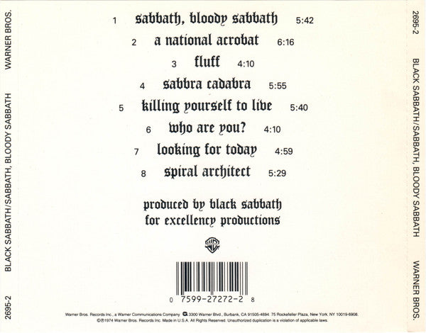 USED CD - Black Sabbath - Sabbath Bloody Sabbath