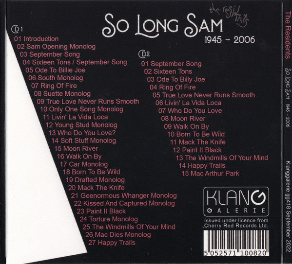 USED 2CD - The Residents – So Long Sam (1945 - 2006)