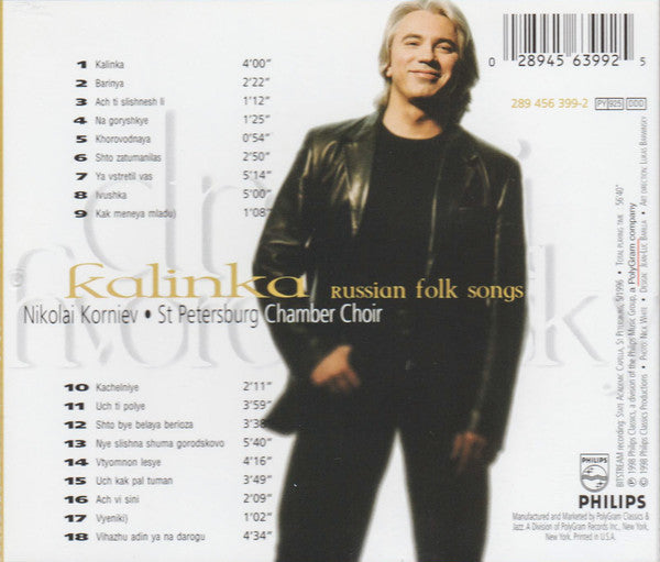 USED CD - Dmitri Hvorostovsky, St Petersburg Chamber Choir, Nikolai Korniev – Kalinka (Russian Folk Songs)