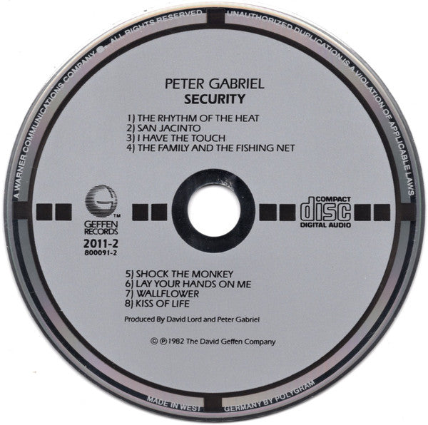 USED CD - Peter Gabriel – Security (WG TARGET)