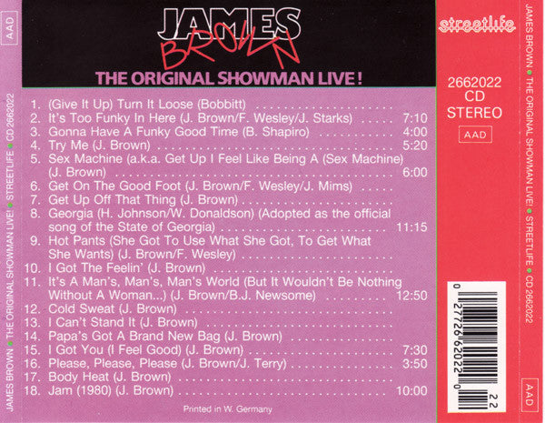 USED CD - James Brown – The Original Showman Live!