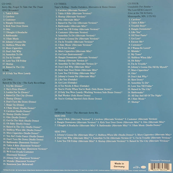 4CD/LP - The Replacements – Sorry Ma, Forgot To Take Out The Trash (Deluxe Edition)