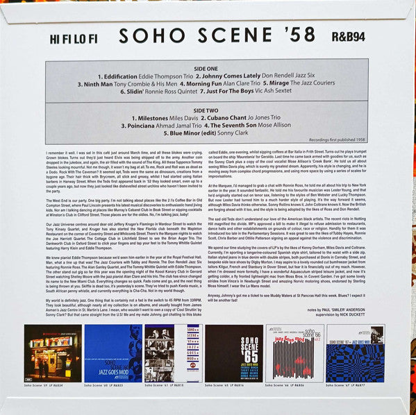 LP  - Various – Soho Scene ’58 (Jazz Goes Mod)