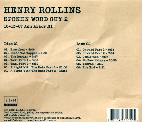 USED 2CD - Henry Rollins – Spoken Word Guy 2