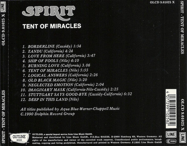 USED CD - Spirit – Tent Of Miracles