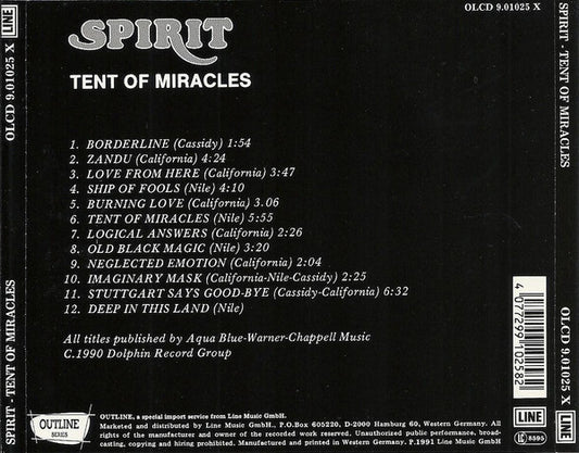 USED CD - Spirit – Tent Of Miracles
