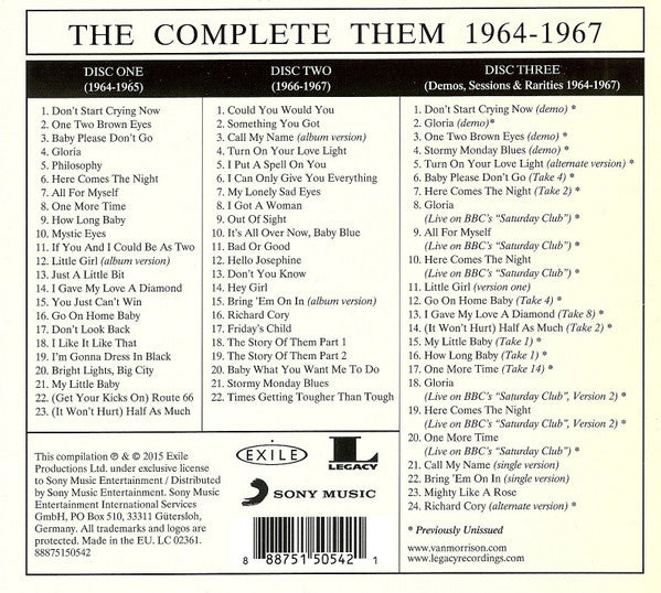 USED 3CD - Them – The Complete Them 1964-1967