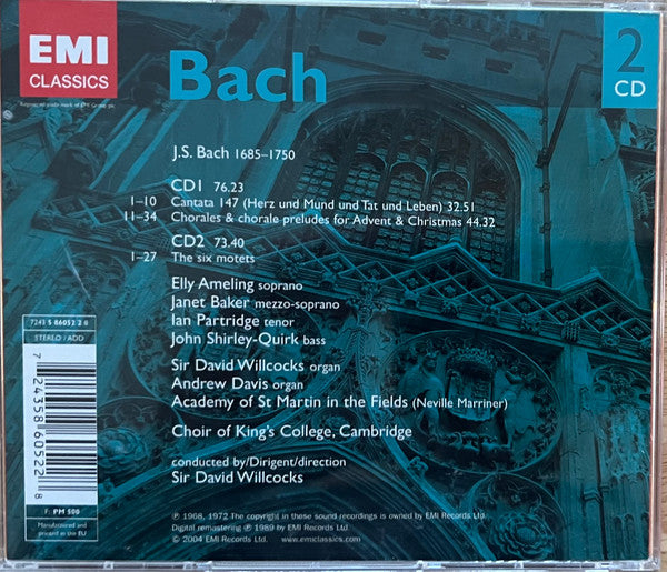 USED 2CD - Bach, Choir Of Kings' College, Cambridge, David Willcocks – Cantata No. 147 / 6 Motets / Chorales & Chorale Preludes For Advent & Christmas