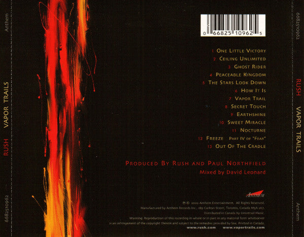 USED CD - Rush – Vapor Trails