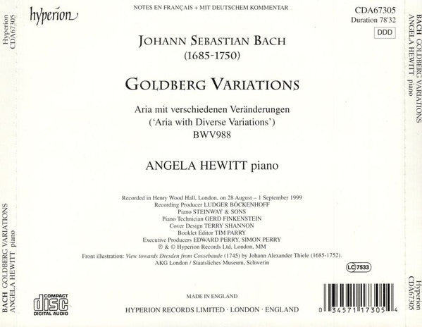 USED CD - Bach - Angela Hewitt – Goldberg Variations