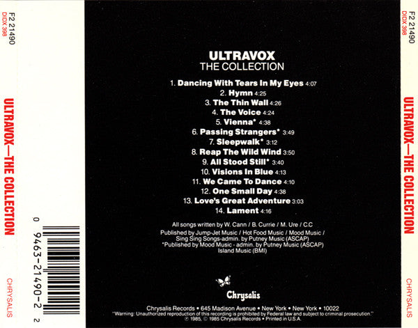 USED CD - Ultravox – The Collection