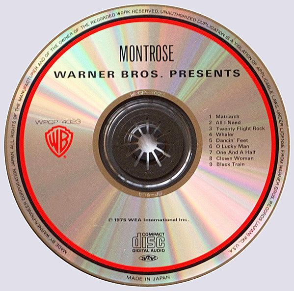 USED CD - Montrose – Warner Bros. Presents Montrose!