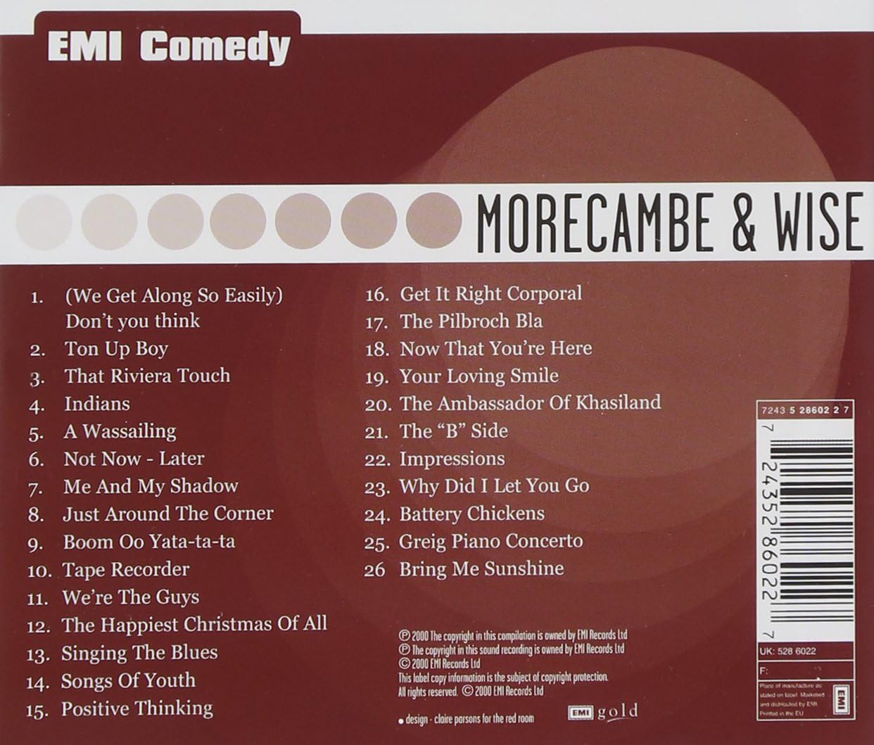 USED CD - Morecambe & Wise – Classic Morecambe & Wise Songs And Sketches