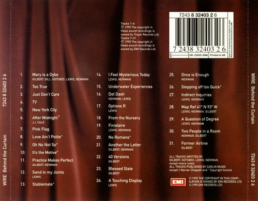 USED CD - Wire – Behind The Curtain (Early Versions 1977 & 78)