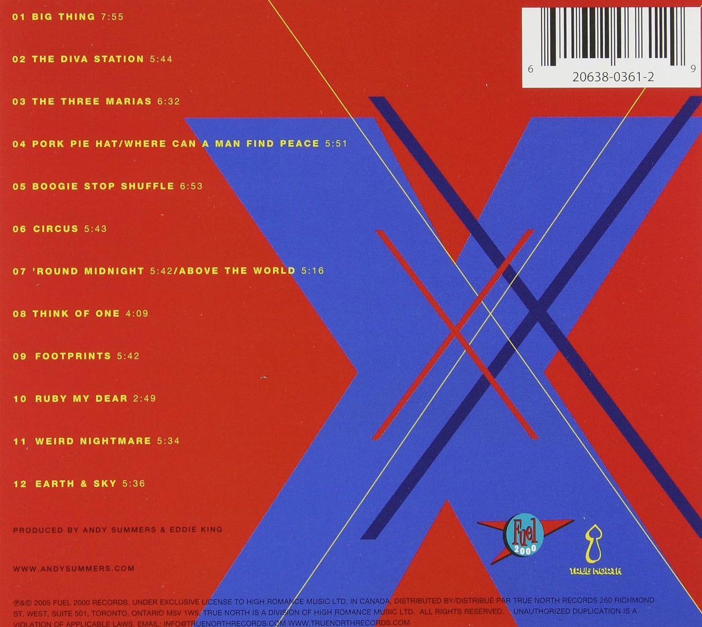 CD - Andy Summers – The X-Tracks