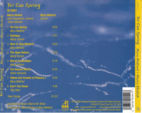 USED CD - Myra Melford • Marty Ehrlich – Yet Can Spring
