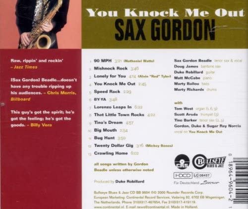 Sax Gordon - You Knock Me Out - USED CD