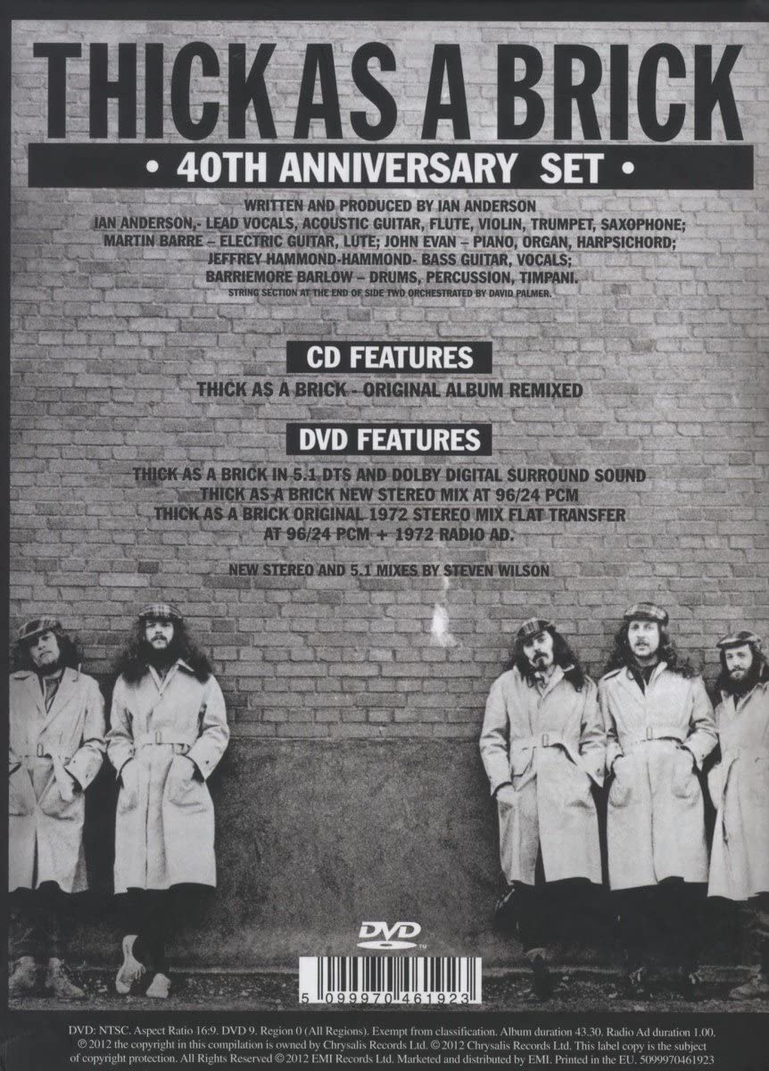 Jethro Tull - Thick As A Brick (Steven Wilson Remix) - CD/DVD – Encore ...