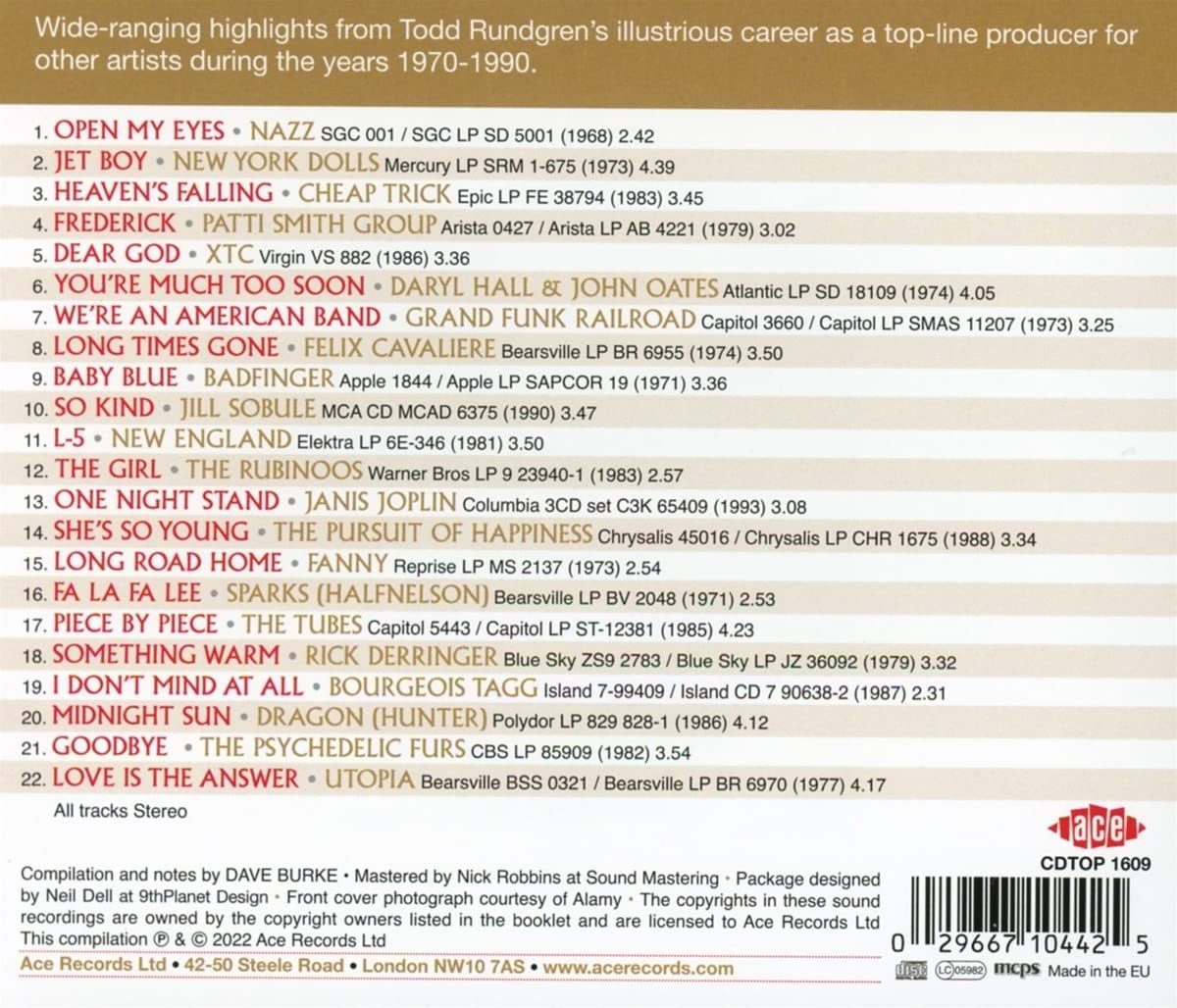 Various - The Studio Wizardly of Todd Rundgren - CD