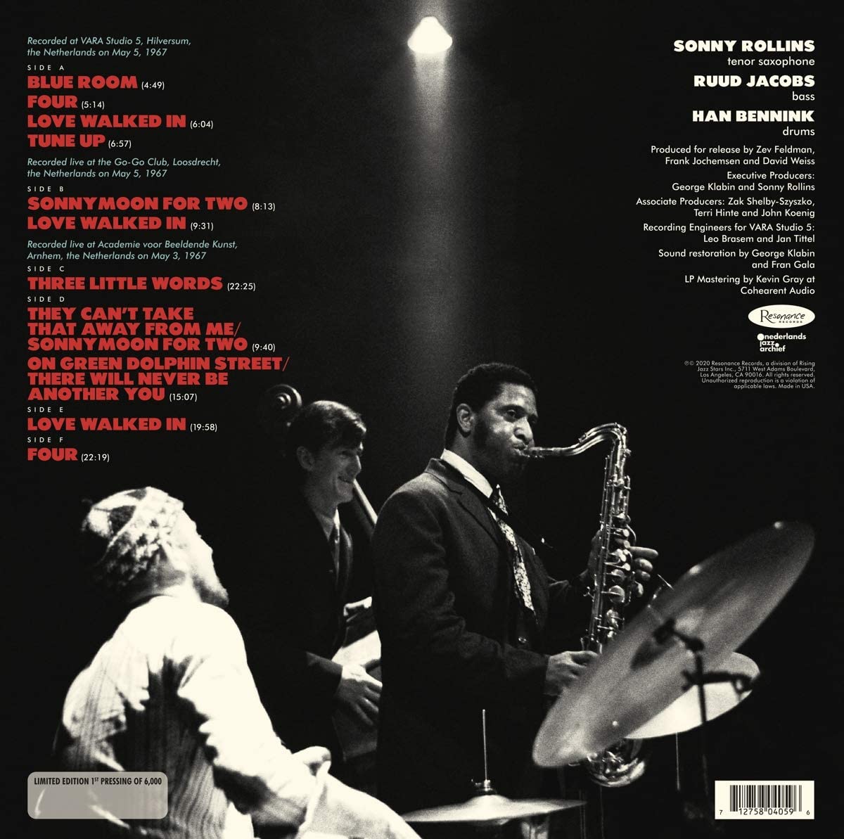 Sonny Rollins - Rollins in Holland: The 1967 Studio & Live Recordings - 2CD