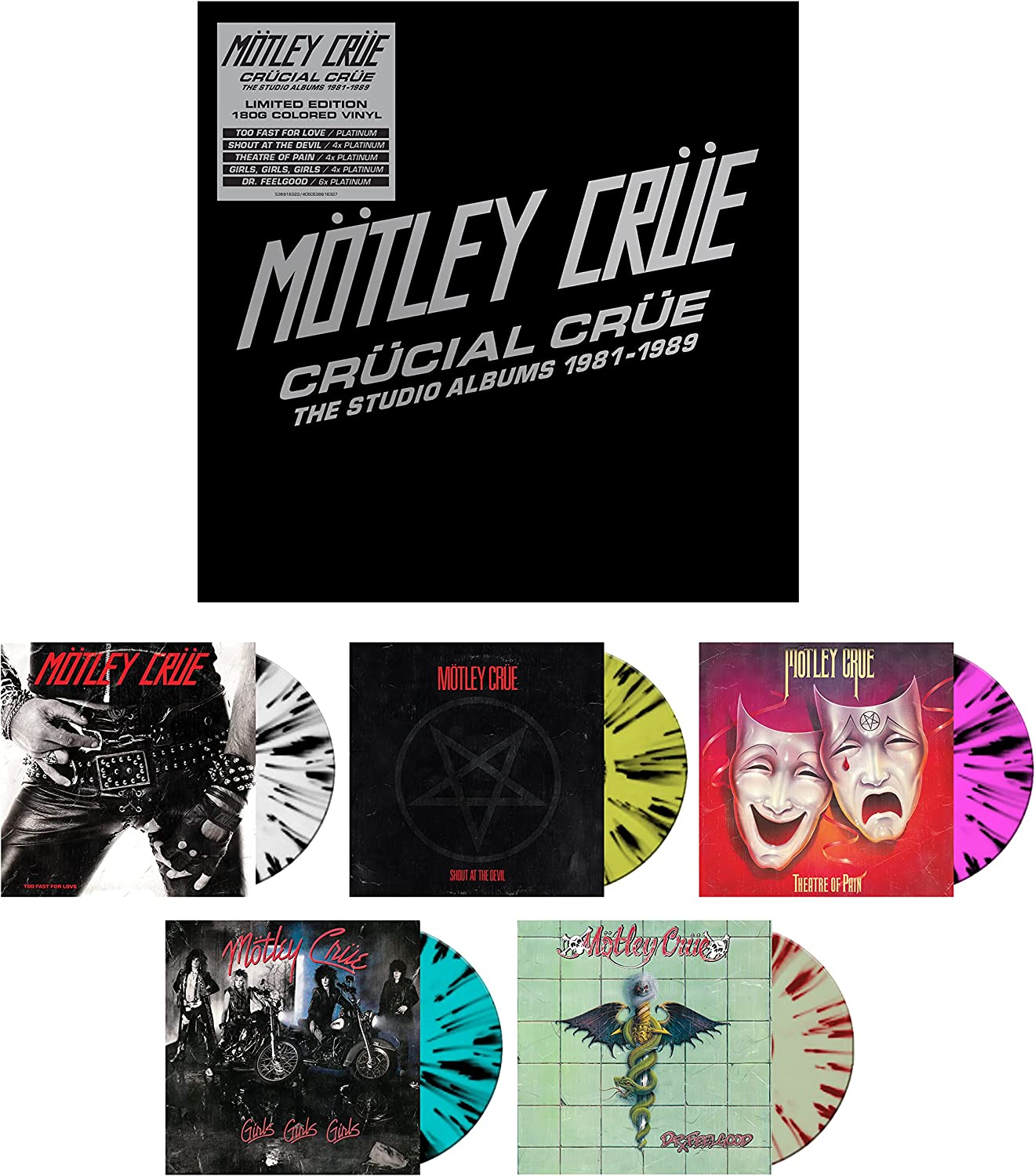 Motley Crue - Crucial Crue - The Studio Albums 1981 - 1989 - 5LP