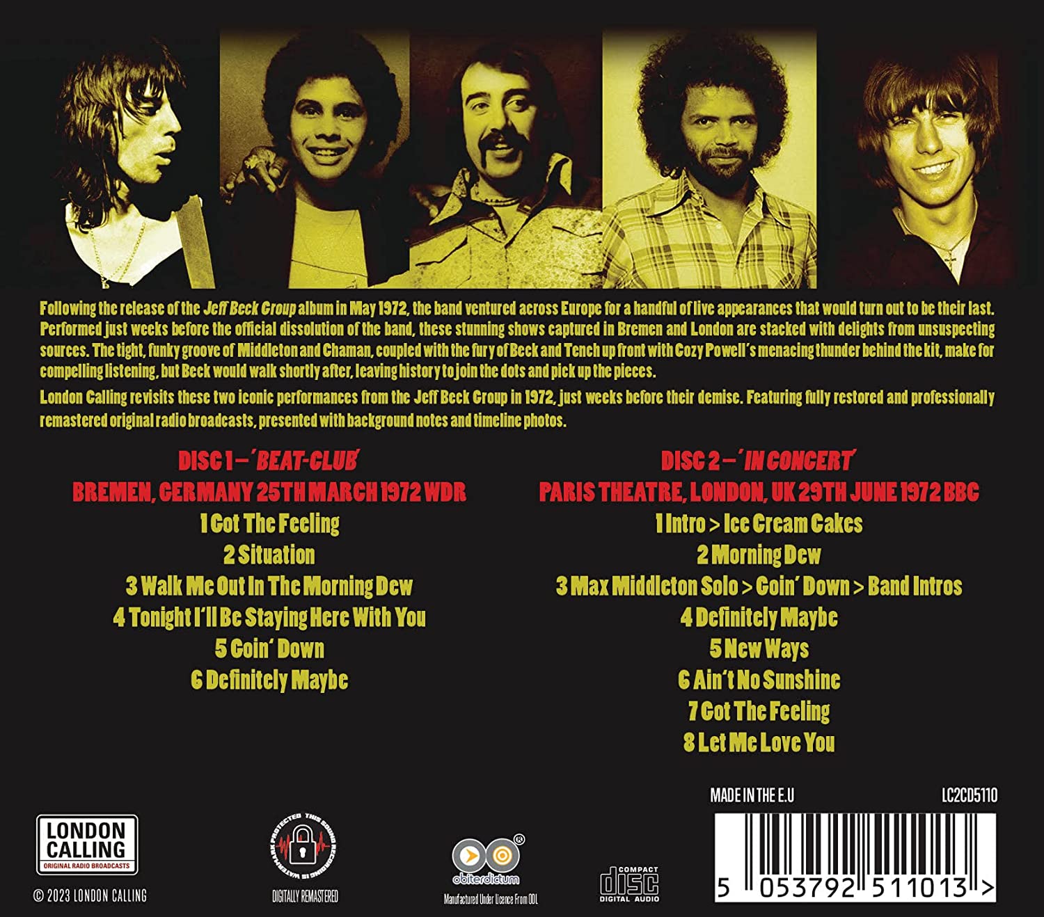 Jeff Beck Group - Live 1972 - 2CD – Encore Records Ltd Jeff Beck Group - Live 1972 - 2CD – Encore Records Ltd