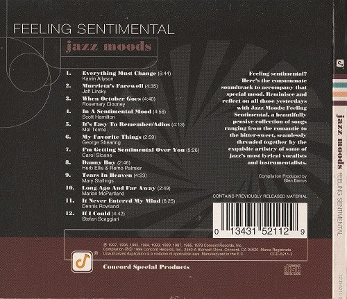 Various - Jazz Moods: Feeling Sentimental - USED CD
