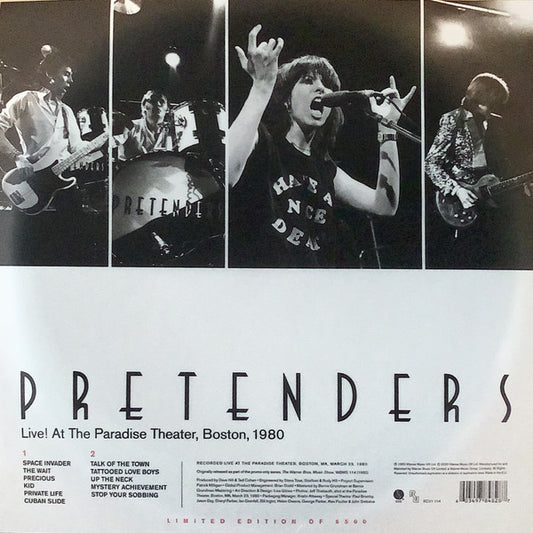 LP - Pretenders - Live! At The Paradise Theater, Boston, 1980
