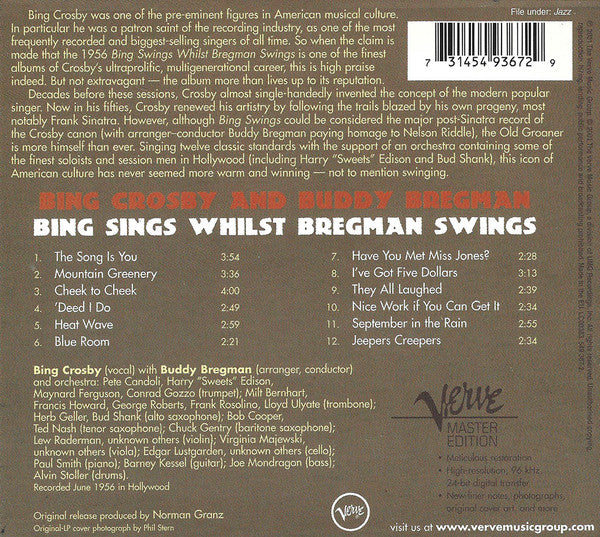 Bing Crosby & Buddy Bregman - Bing Sings Whilst Bregman Swings - USED CD