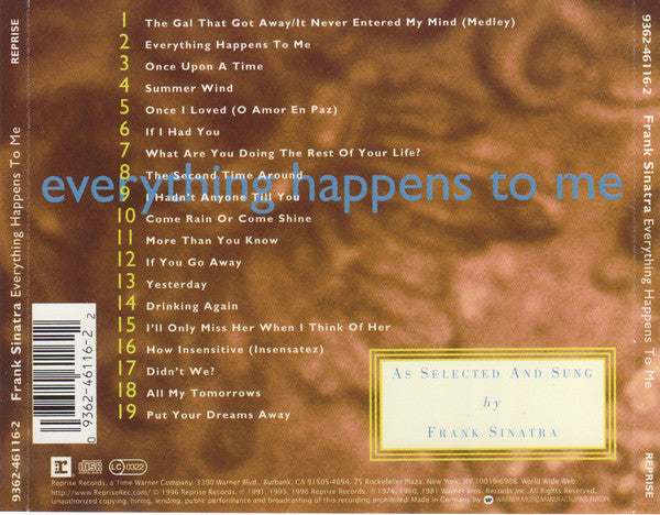 Frank Sinatra – Everything Happens To Me - USED CD