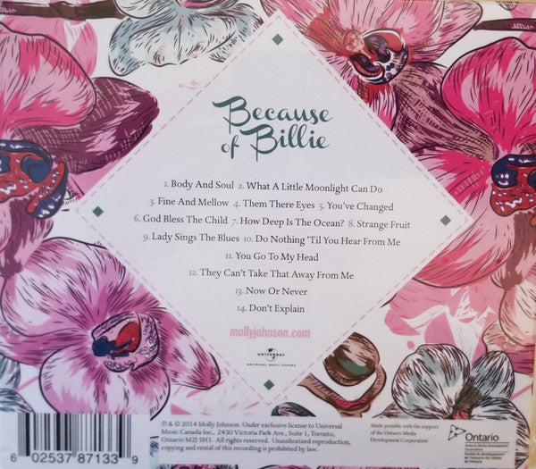 Molly Johnson – Because Of Billie - USED CD
