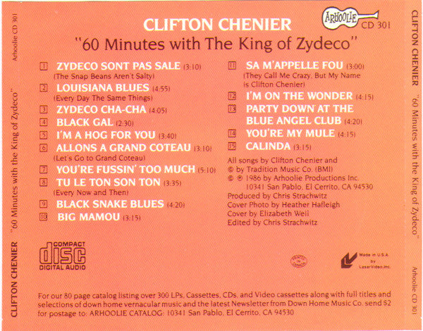 Clifton Chenier ‎– 60 Minutes With The King Of Zydeco - USED CD