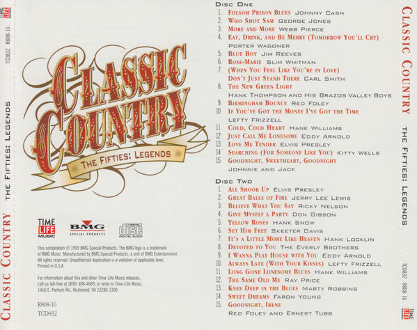 Various – Classic Country The Fifties: Legends - USED 2CD
