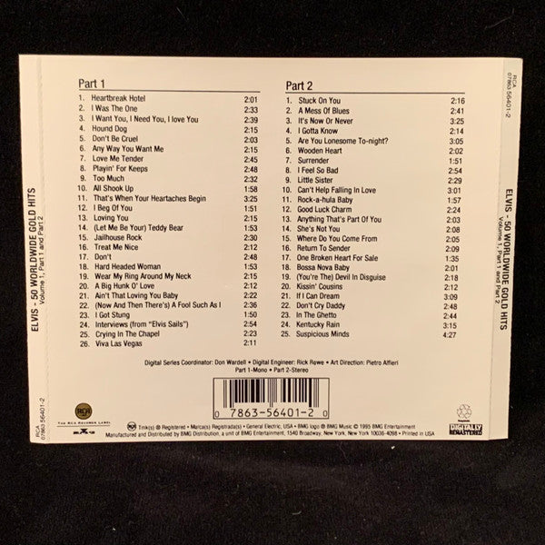 Elvis Presley – 50 Worldwide Gold Award Hits, Volume 1- USED 2CD