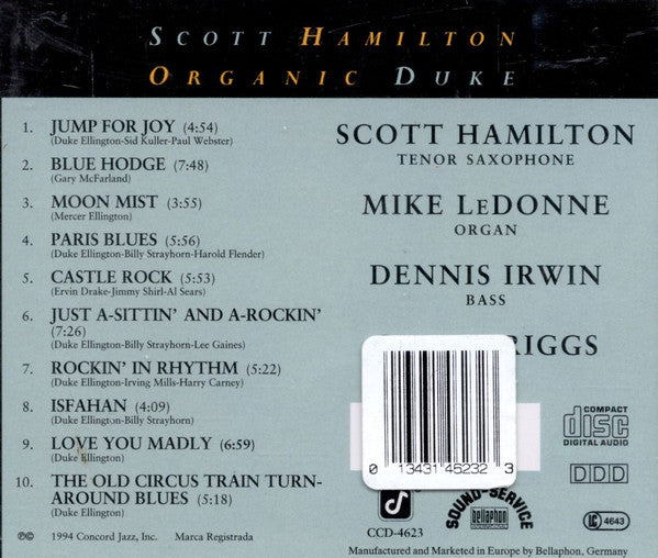 Scott Hamilton – Organic Duke - USED CD